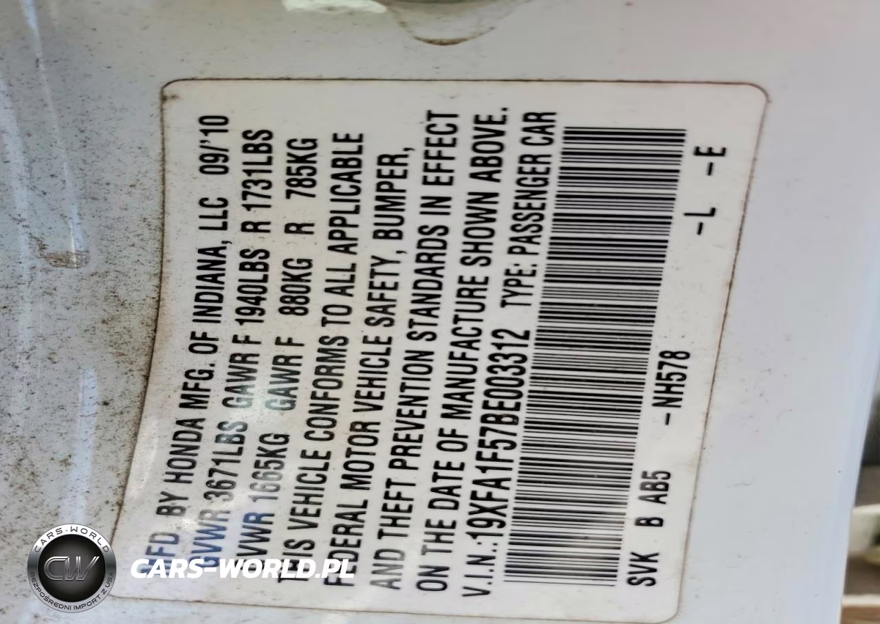 2011 Honda Civic Lx VIN:19XFA1F57BE003312 - 12