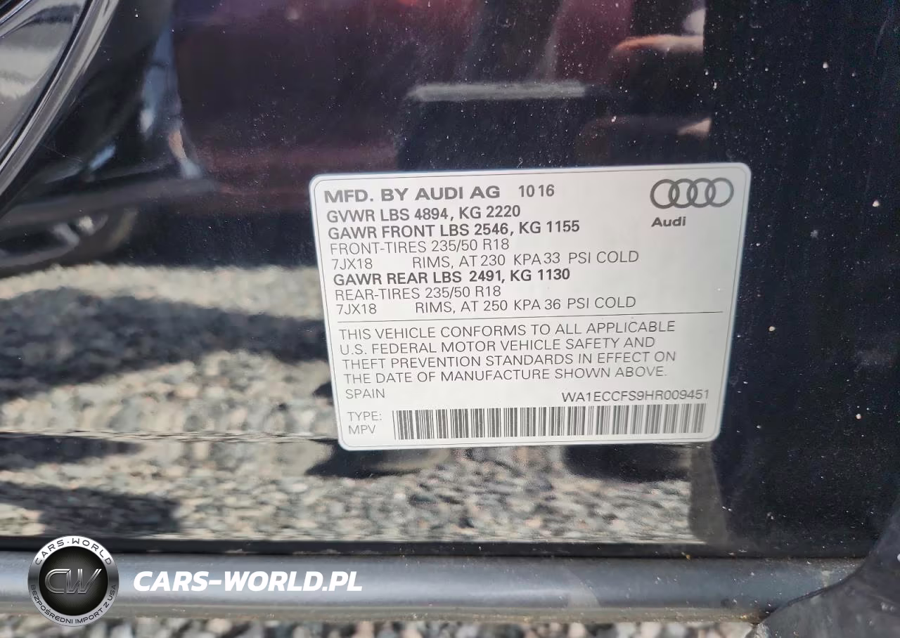 2017 Audi Q3 Premium VIN:WA1ECCFS9HR009451 - 13