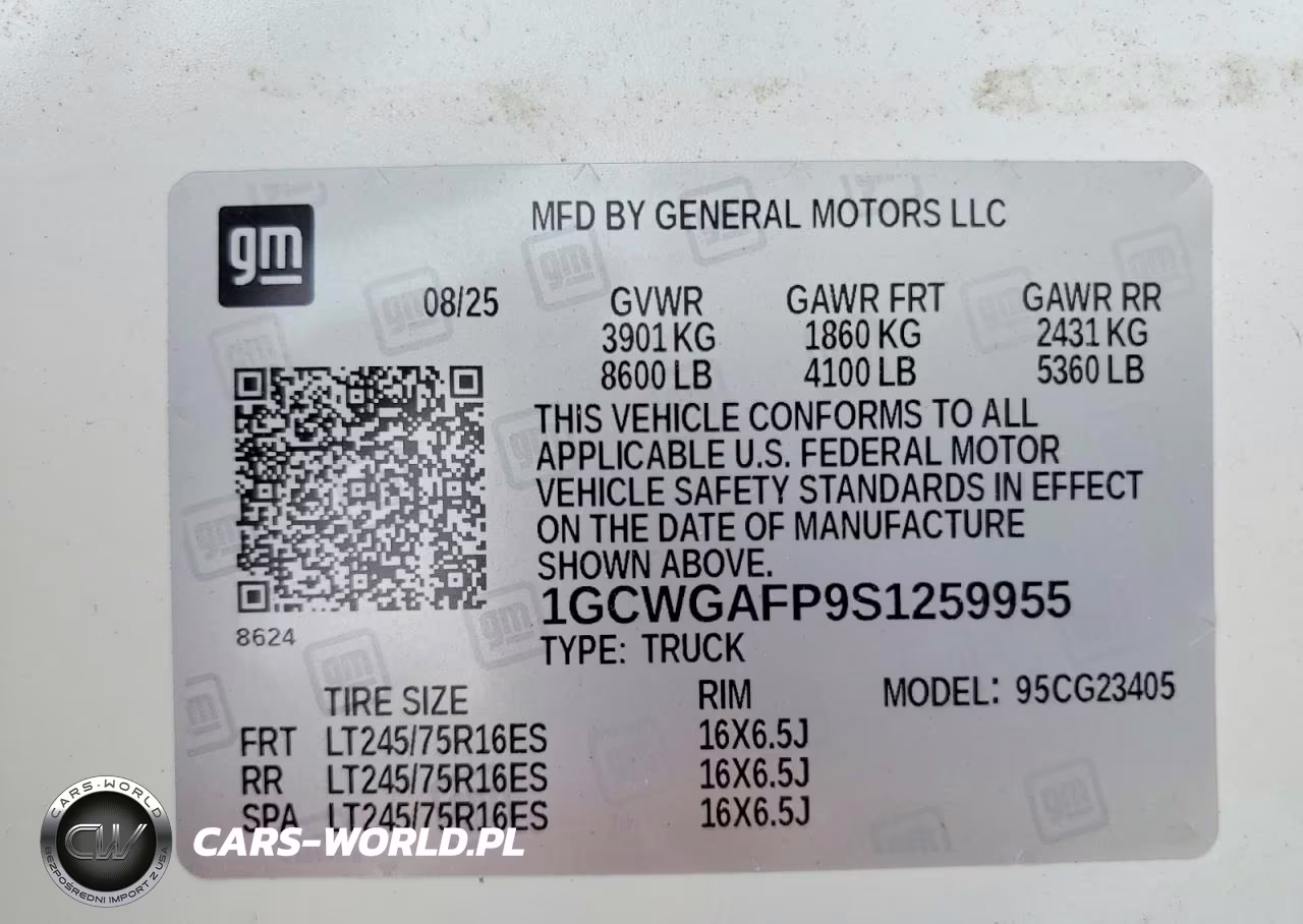 2025 Chevrolet Express G2500 VIN:1GCWGAFP9S1259955 - 13