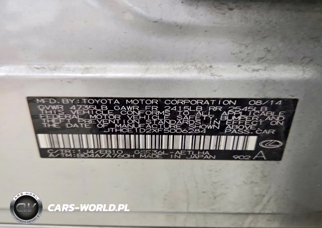 2015 Lexus Is 350 VIN:JTHCE1D2XF5006284 - 12