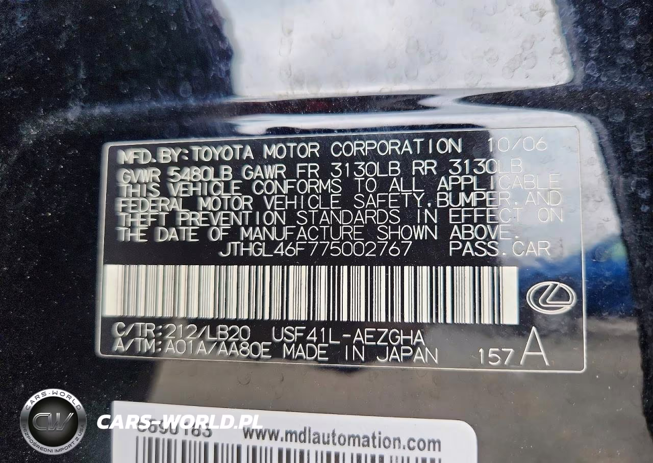 2007 Lexus Ls 460 L VIN:JTHGL46F775002767 - 12