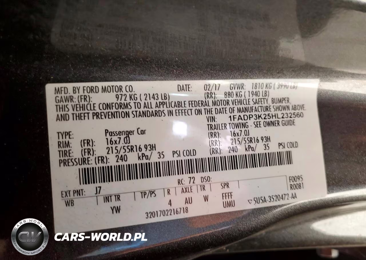 2017 Ford Focus Se VIN:1FADP3K25HL232560 - 12