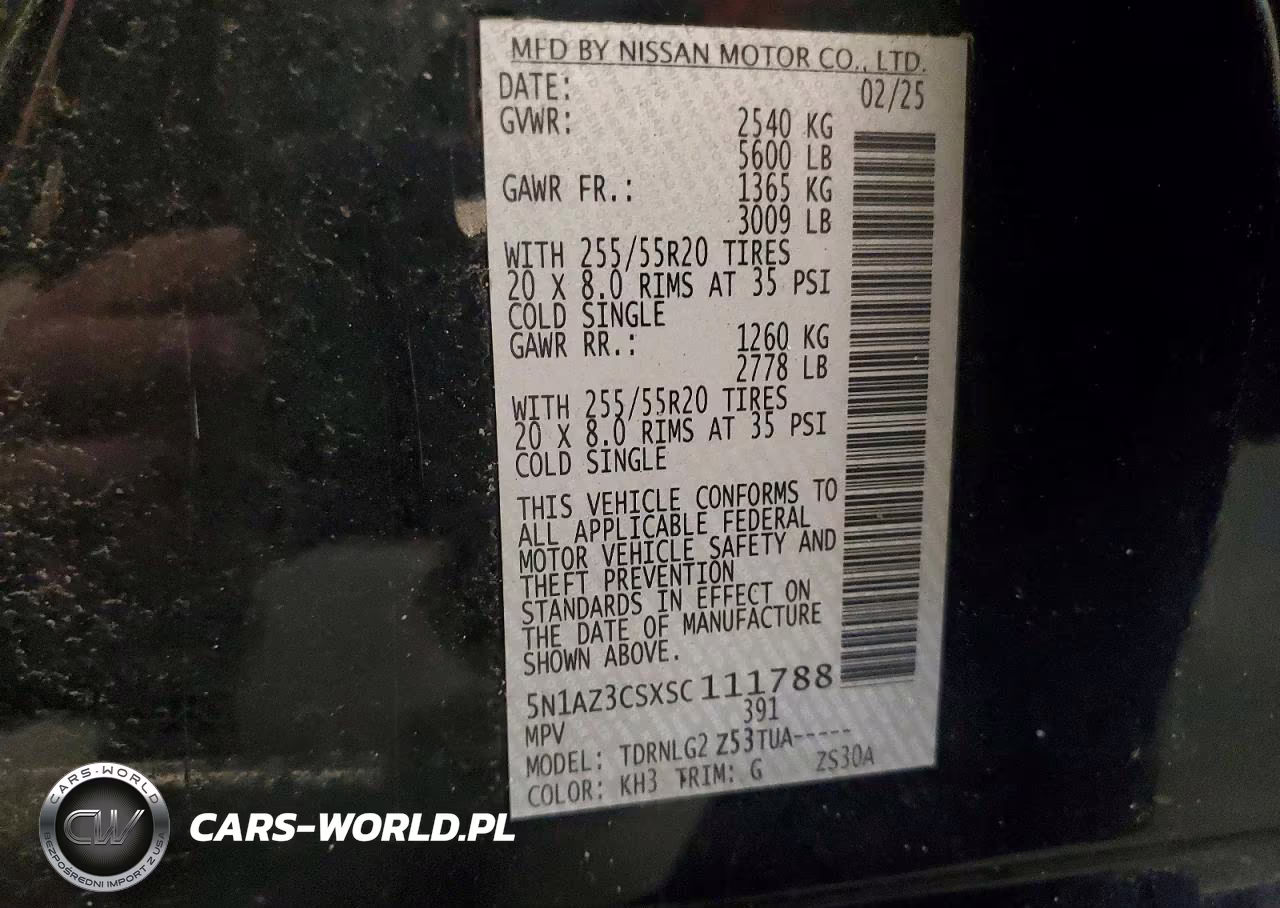 2025 Nissan Murano Sl VIN:5N1AZ3CSXSC111788 - 13