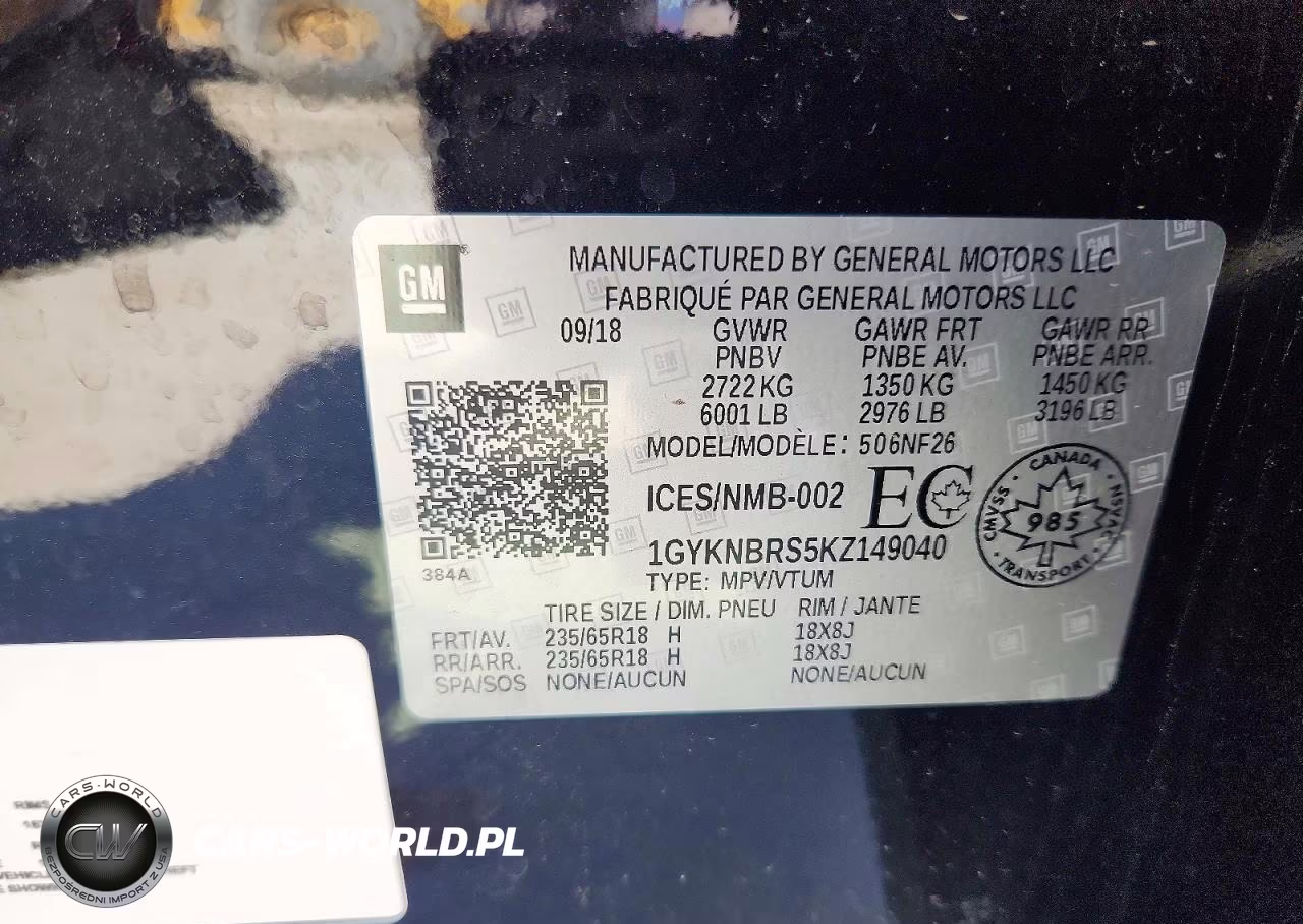2019 Cadillac Xt5 VIN:1GYKNBRS5KZ149040 - 12