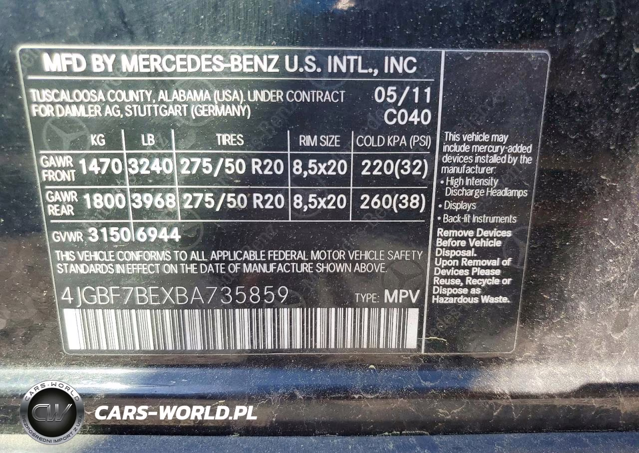 2011 Mercedes-Benz Gl 450 4Matic VIN:4JGBF7BEXBA735859 - 13