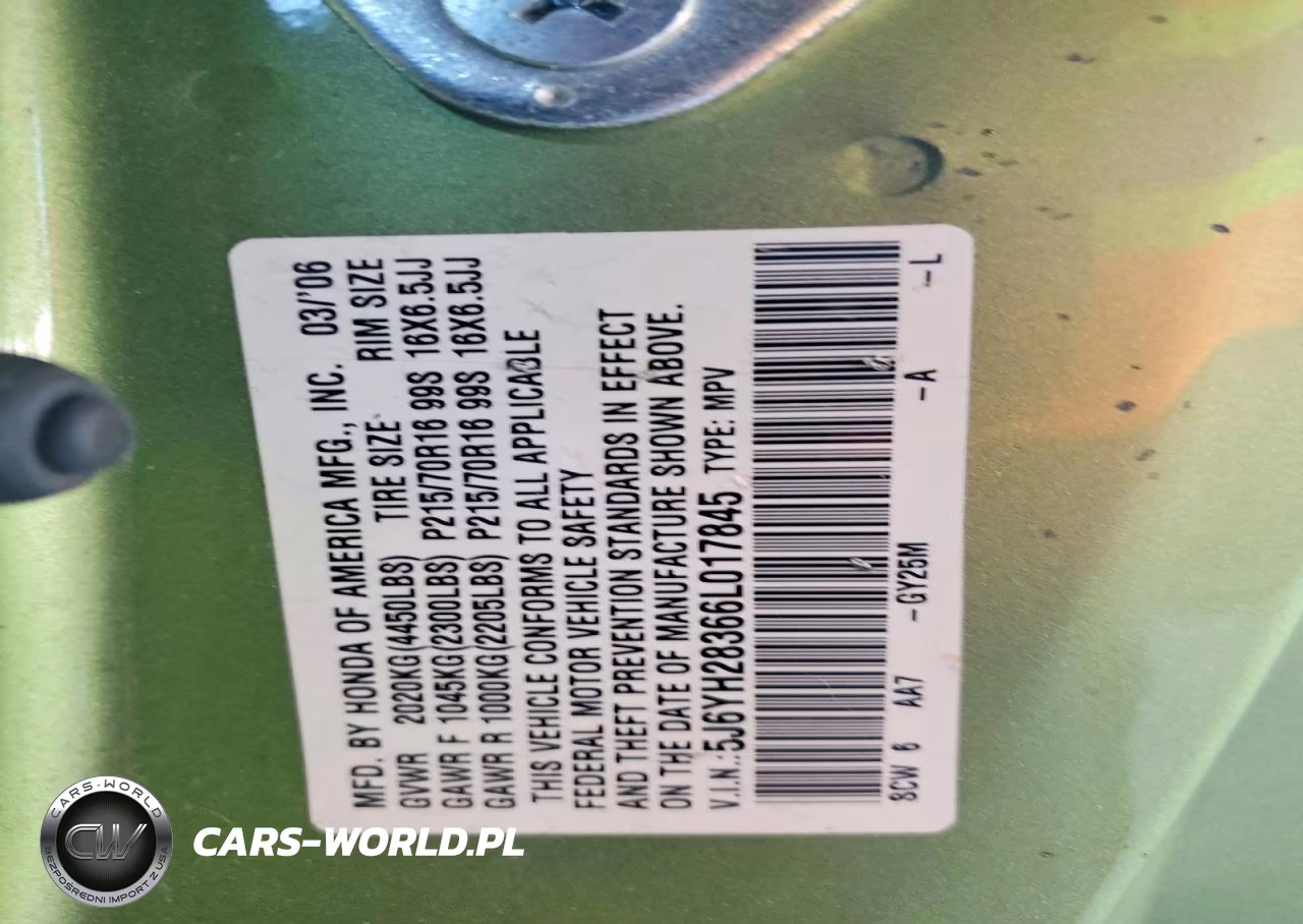 2006 Honda Element Lx VIN:5J6YH28366L017845 - 12
