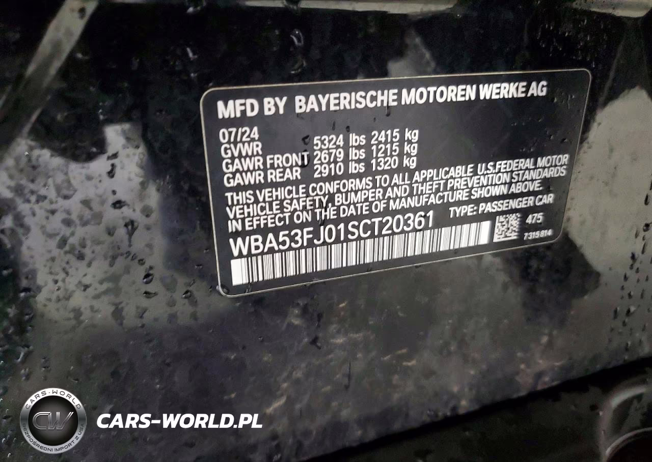 2025 BMW 530 Xi VIN:WBA53FJ01SCT20361 - 12