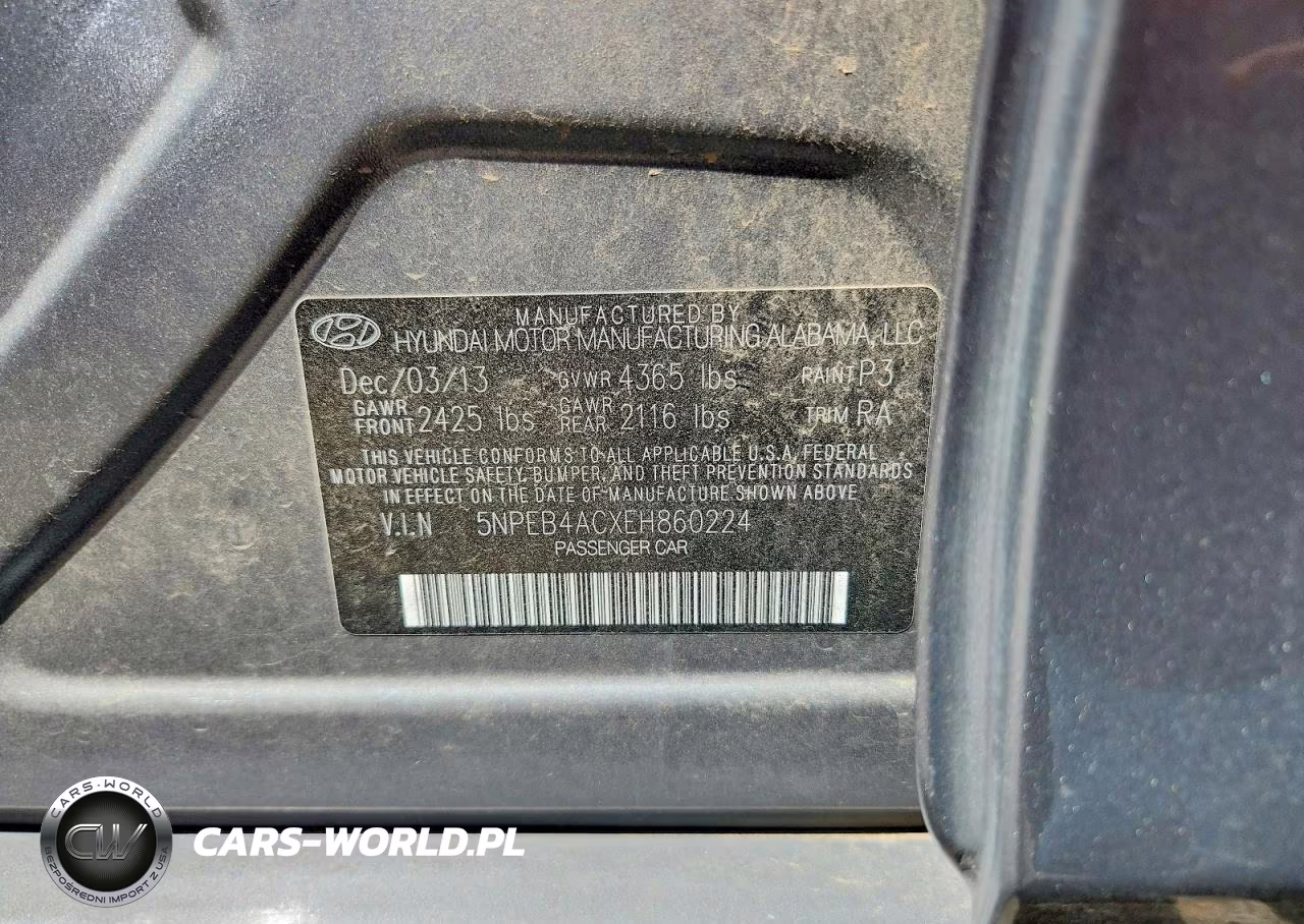 2014 Hyundai Sonata Gls VIN:5NPEB4ACXEH860224 - 13