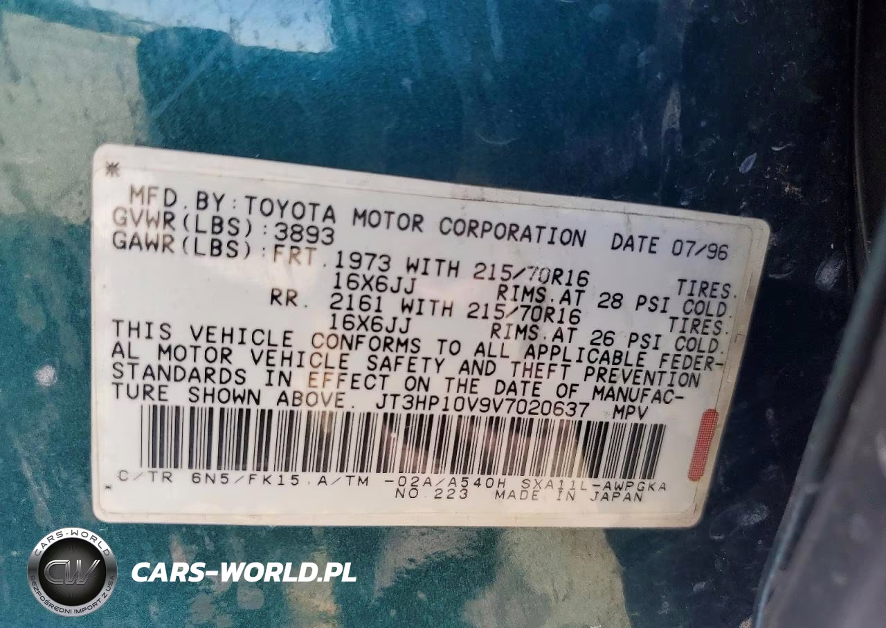 1997 Toyota Rav4 Base VIN:JT3HP10V9V7020637 - 12