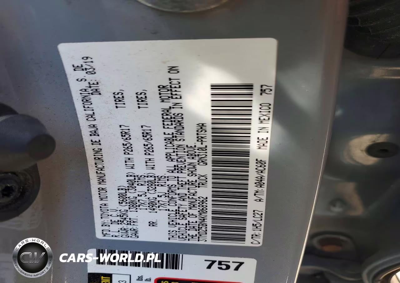 2019 Toyota Tacoma Trd Sport VIN:3TMDZ5BN4KM068962 - 12