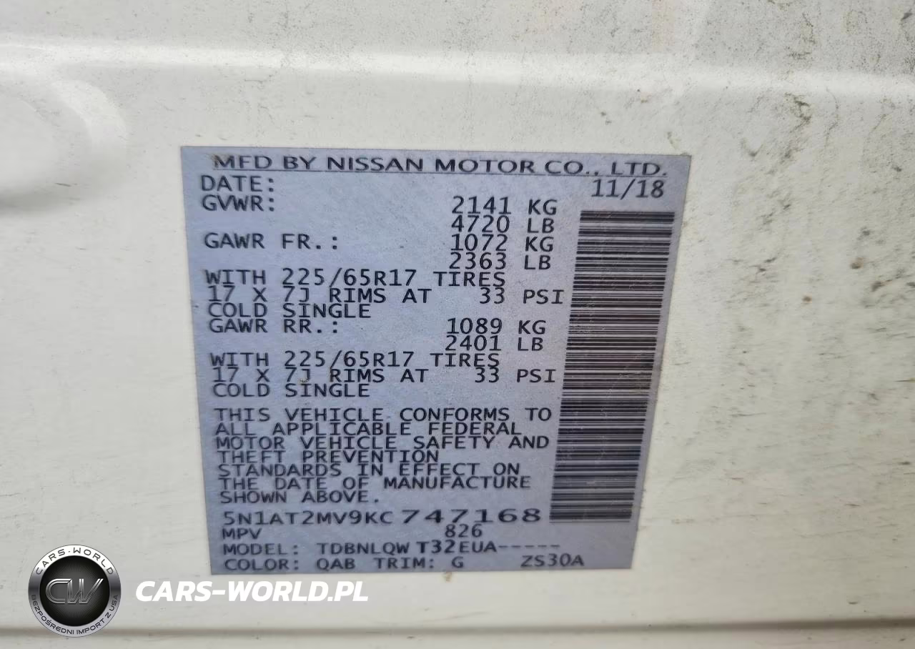2019 Nissan Rogue Sv VIN:5N1AT2MV9KC747168 - 13