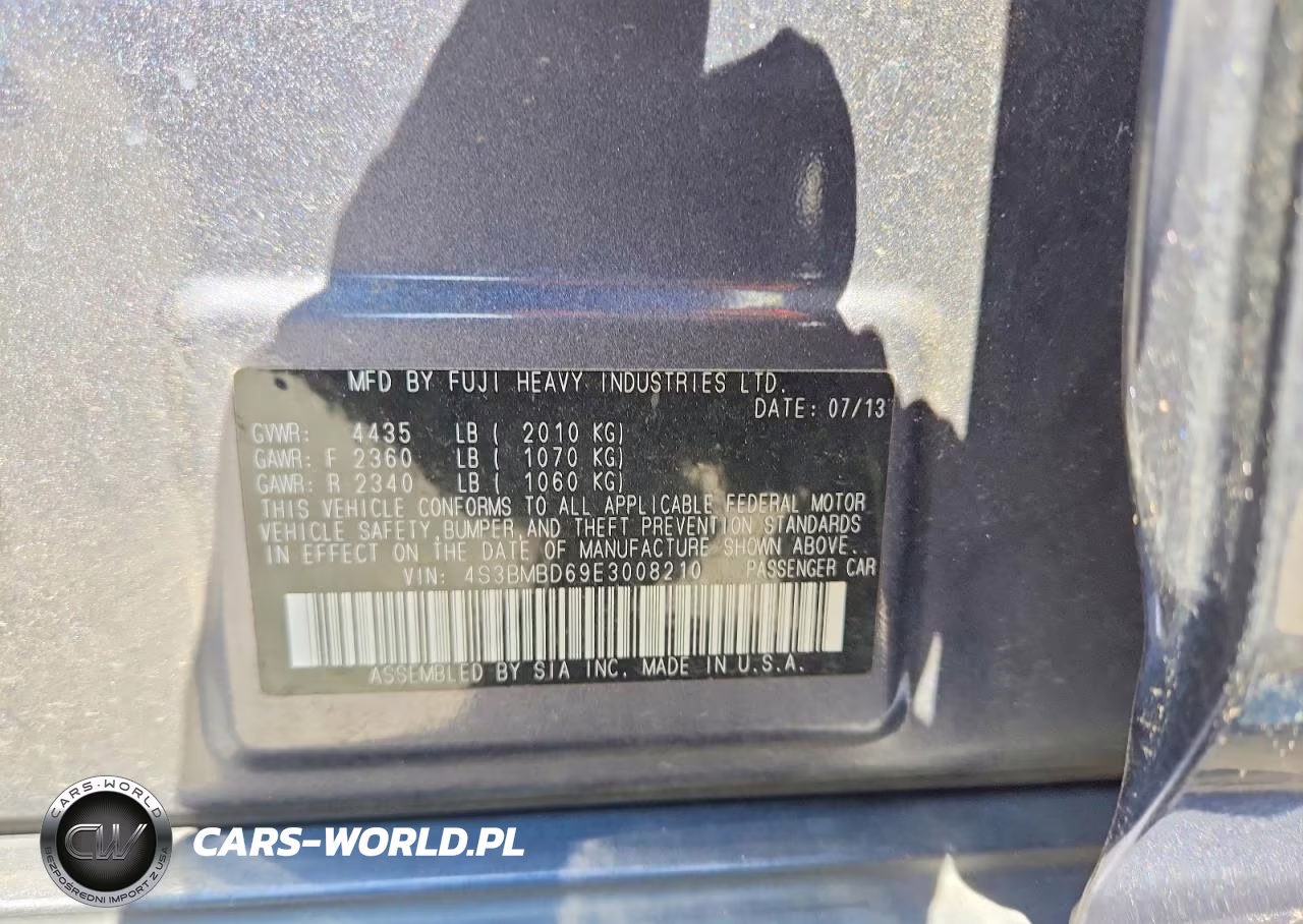 2014 Subaru Legacy 2.5I Premium VIN:4S3BMBD69E3008210 - 12