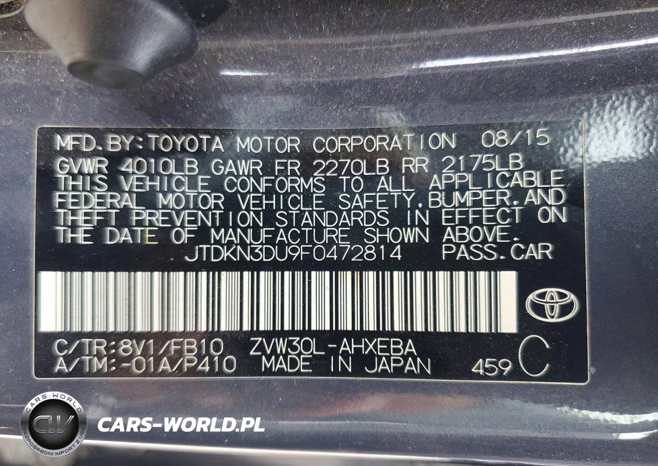 2015 Toyota Prius VIN:JTDKN3DU9F0472814 - 12