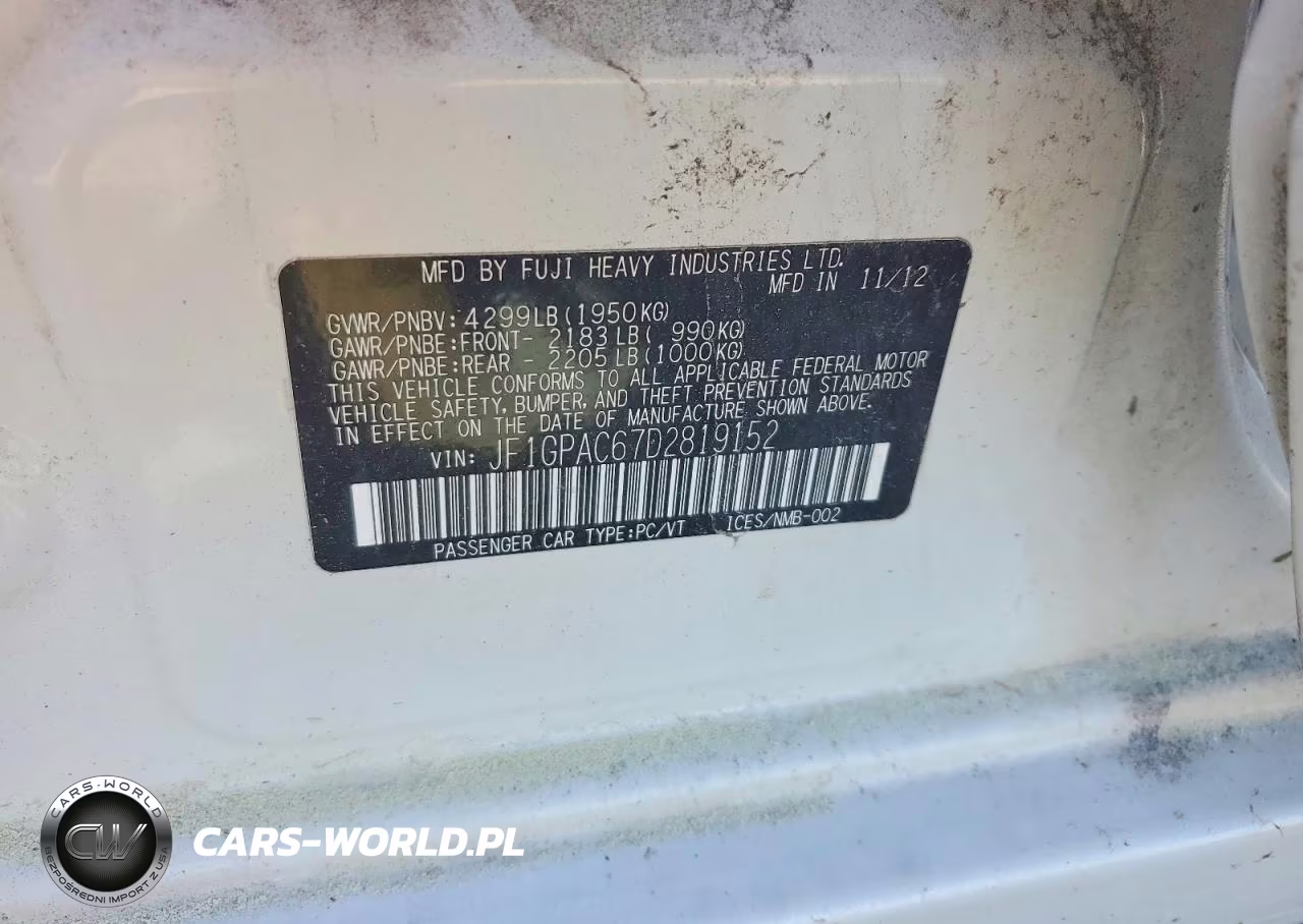 2013 Subaru Impreza Premium VIN:JF1GPAC67D2819152 - 12