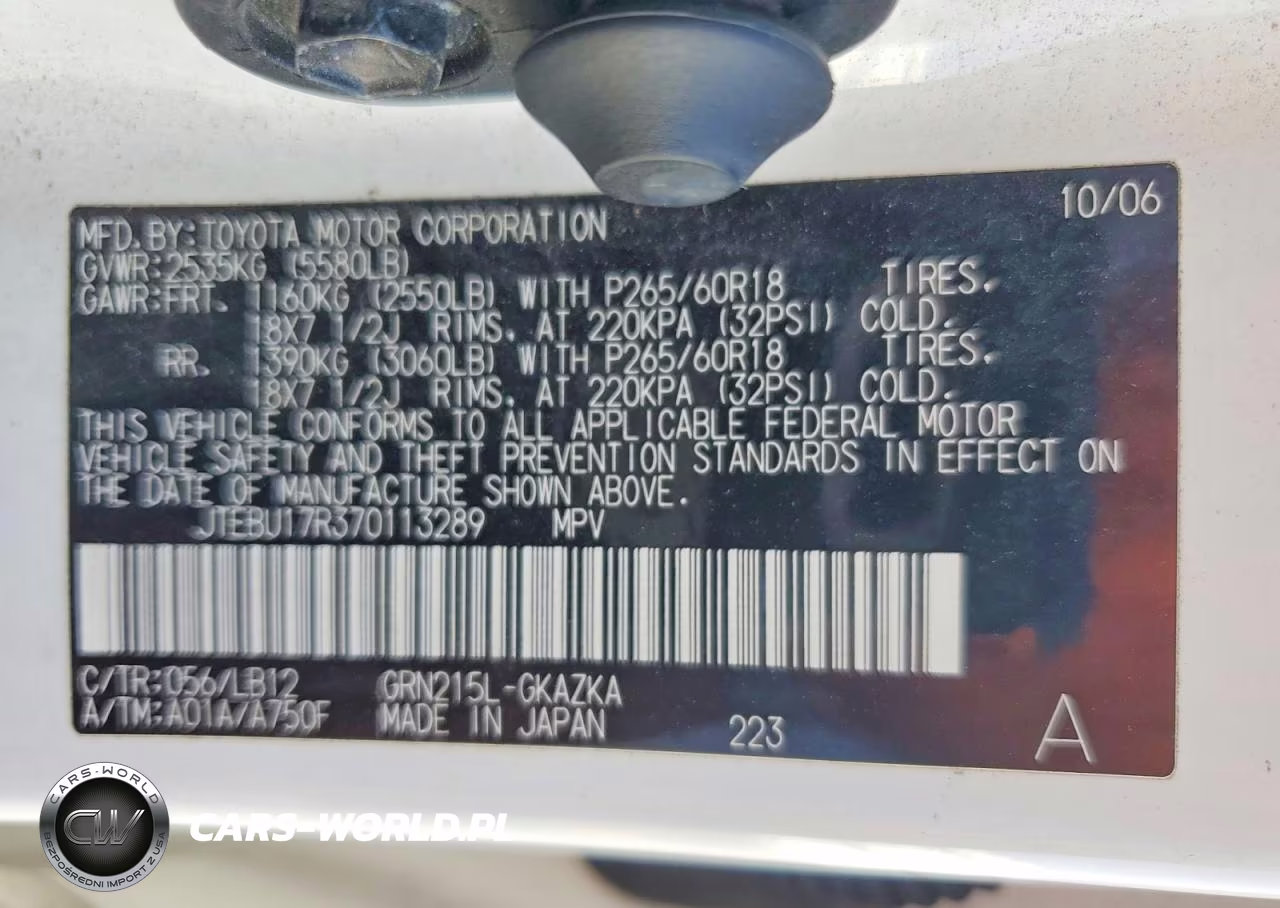 2007 Toyota 4 Runner Sr5 VIN:JTEBU17R370113289 - 13