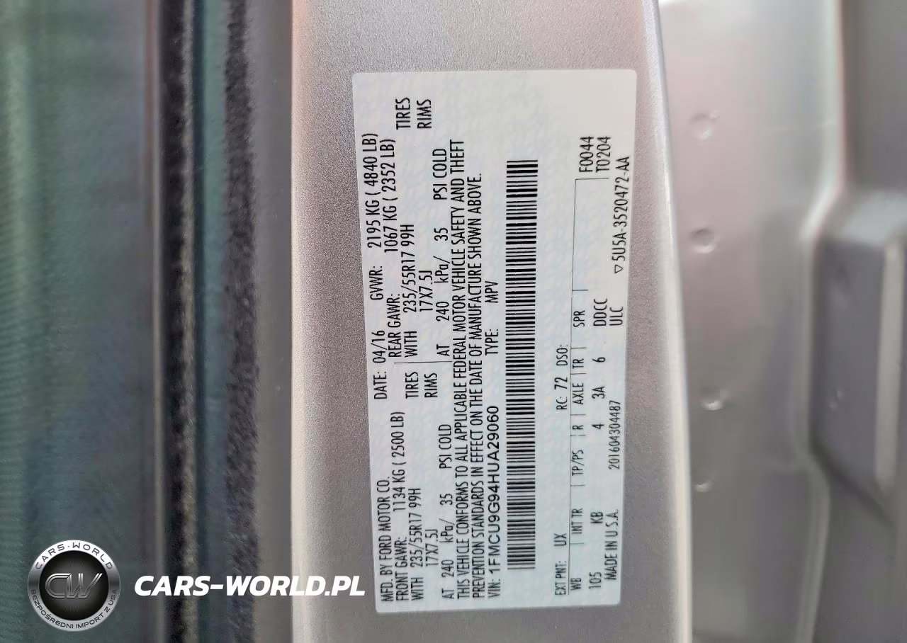 2017 Ford Escape Se VIN:1FMCU9G94HUA29060 - 14