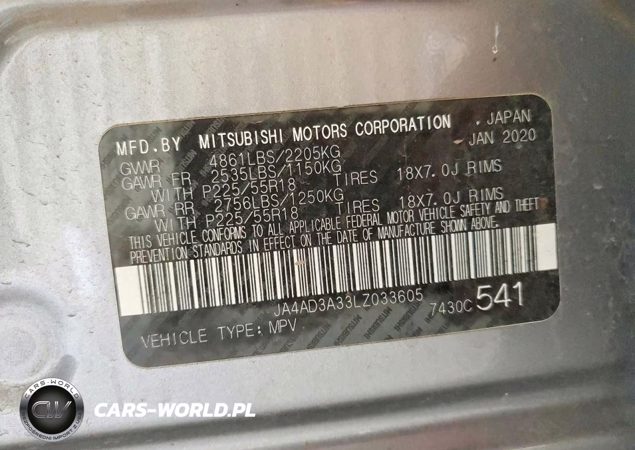 2020 Mitsubishi Outlander Se VIN:JA4AD3A33LZ033605 - 14