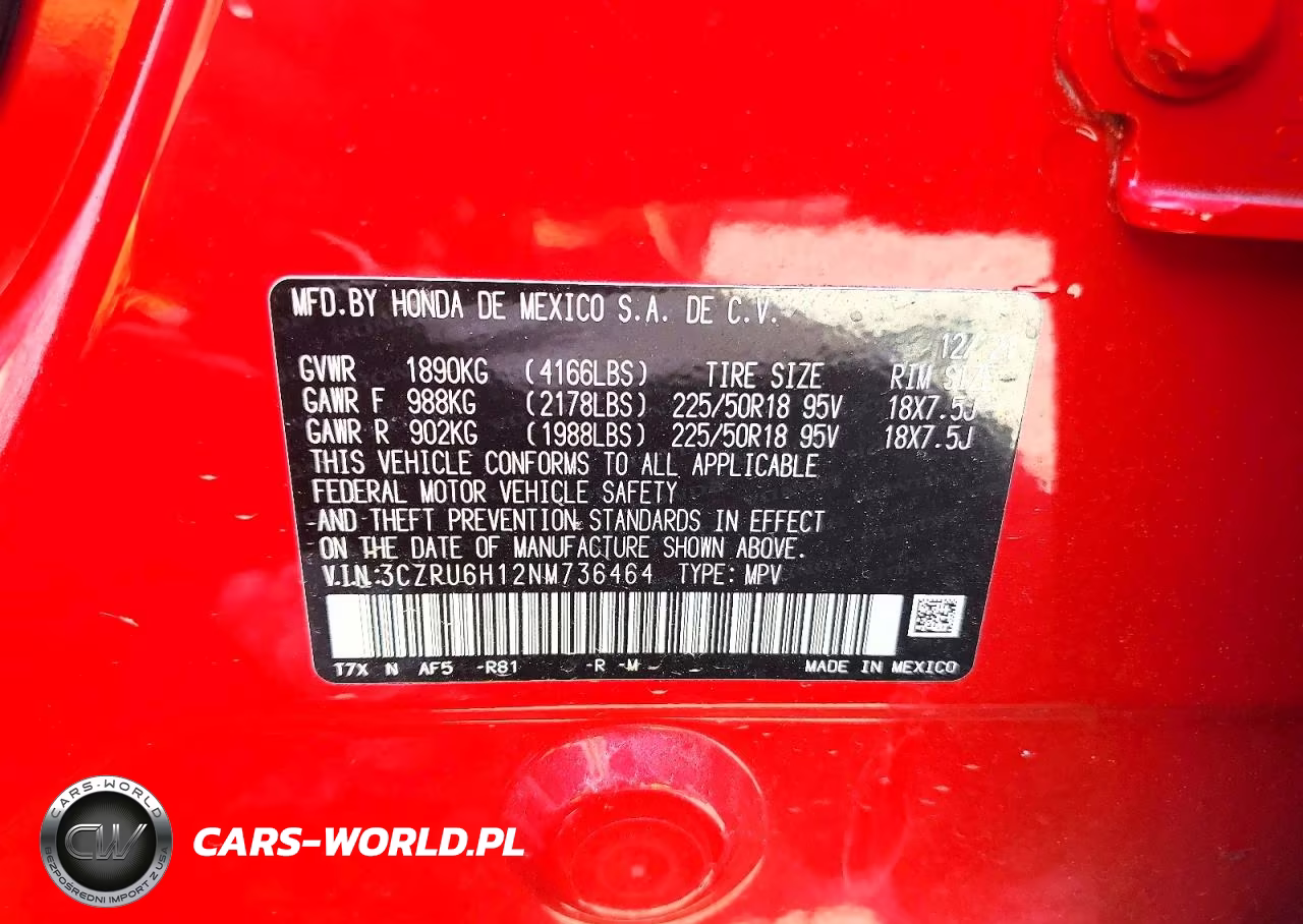 2022 Honda Hr-V Sport VIN:3CZRU6H12NM736464 - 13