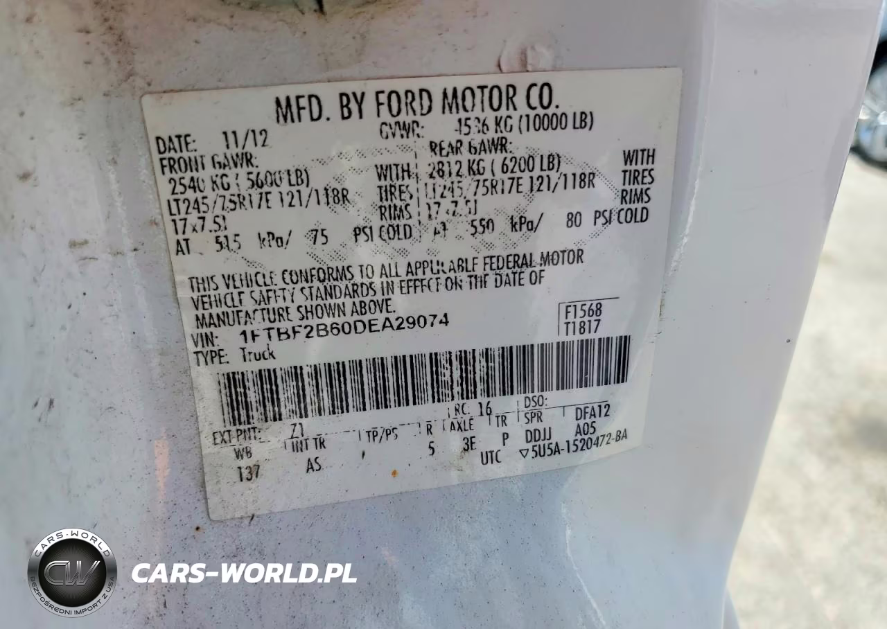 2013 Ford F250 Super Duty VIN:1FTBF2B60DEA29074 - 12