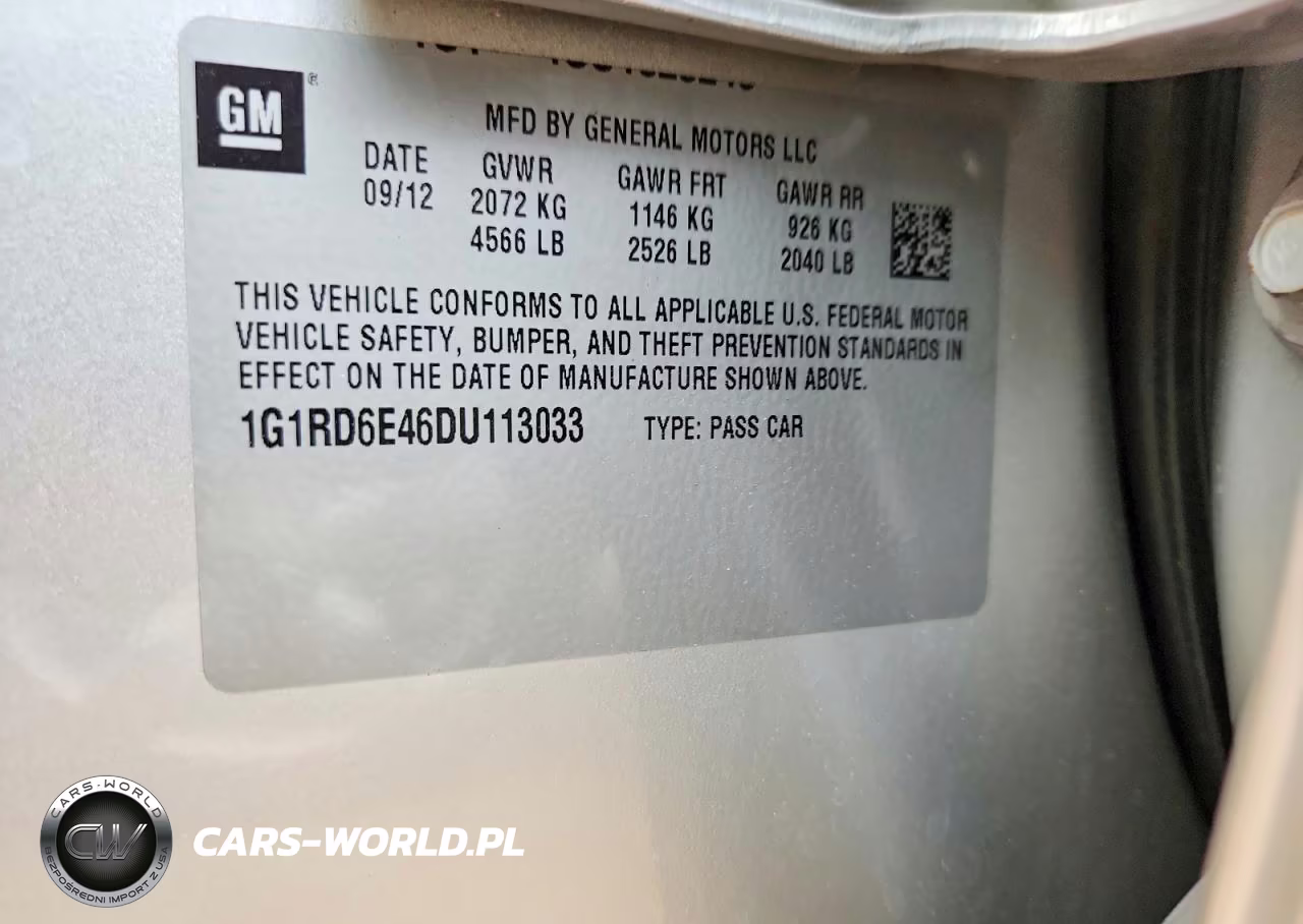 2013 Chevrolet Volt VIN:1G1RD6E46DU113033 - 12