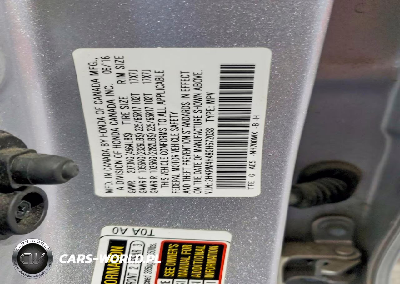2016 Honda Cr-V Se VIN:2HKRM4H48GH672038 - 13