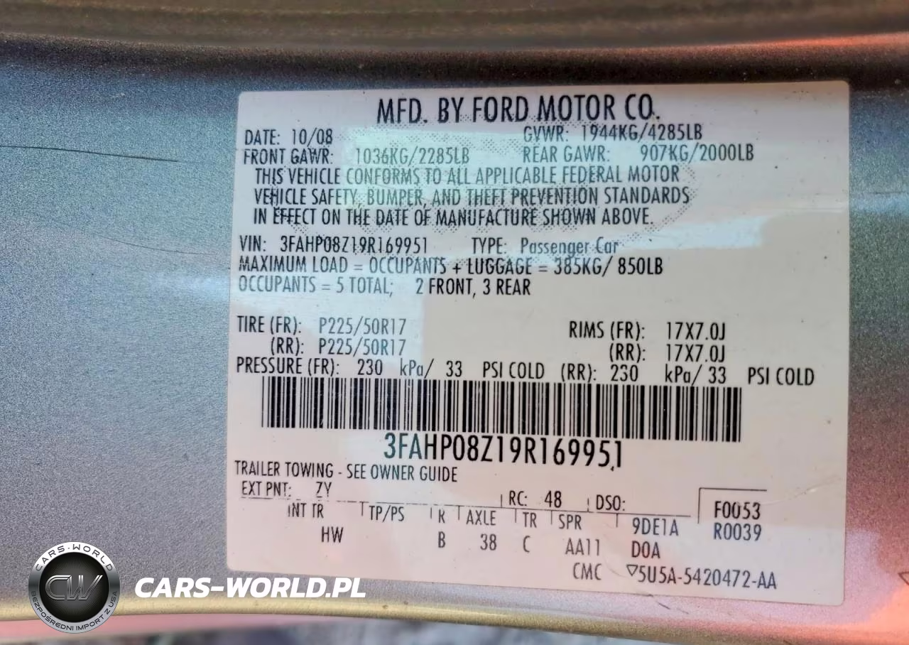2009 Ford Fusion Sel VIN:3FAHP08Z19R169951 - 12