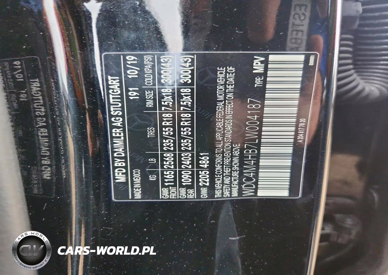 2020 Mercedes-Benz Glb 250 4Matic VIN:WDC4M4HB7LW004187 - 12