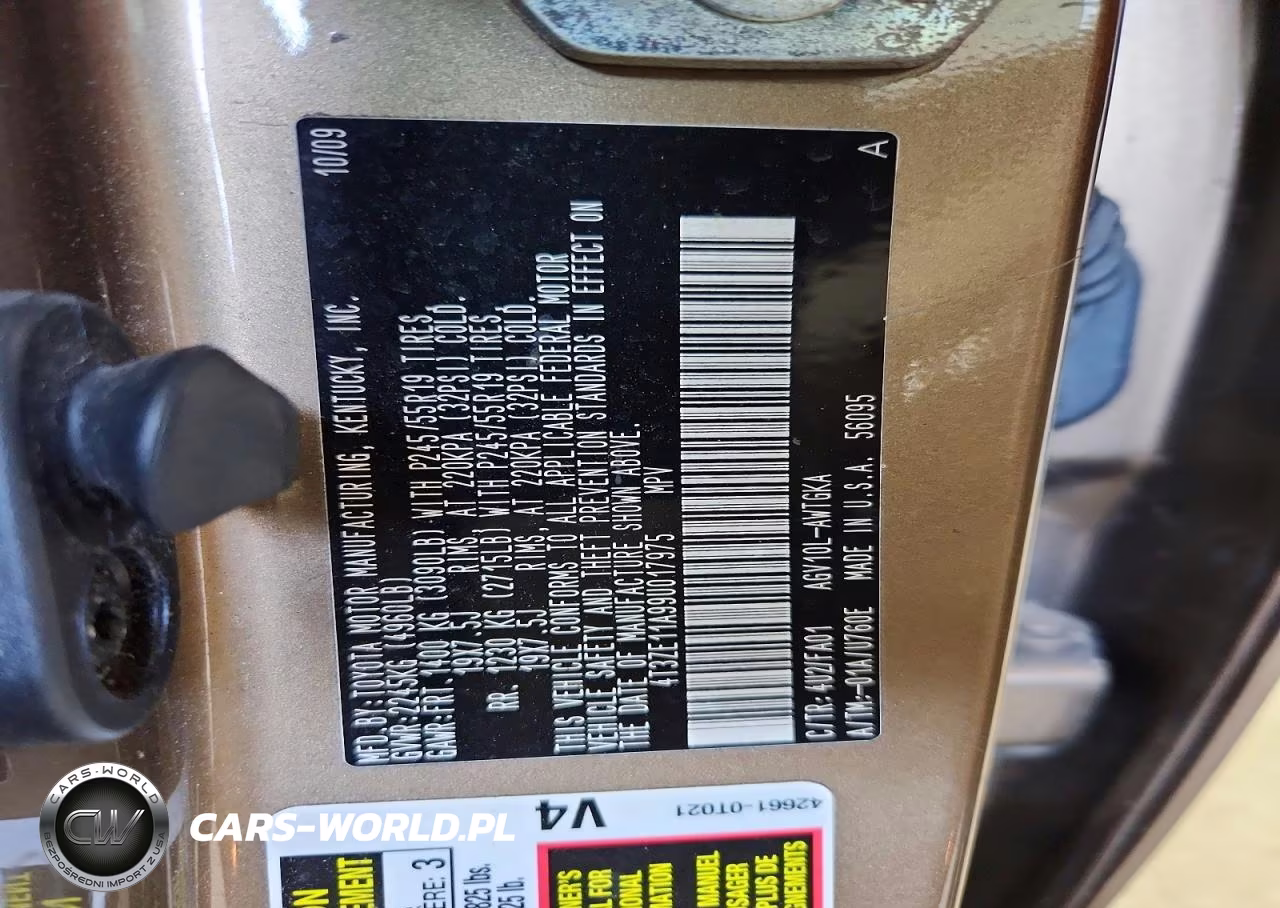 2009 Toyota Venza Fwd 4Cyl VIN:4T3ZE11A99U017975 - 13