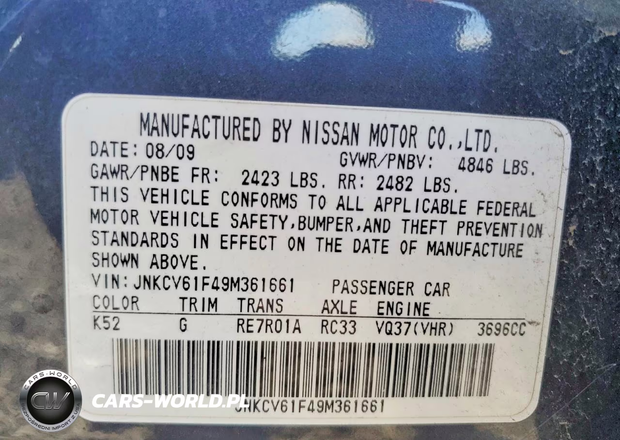 2009 Infi G37 VIN:JNKCV61F49M361661 - 12