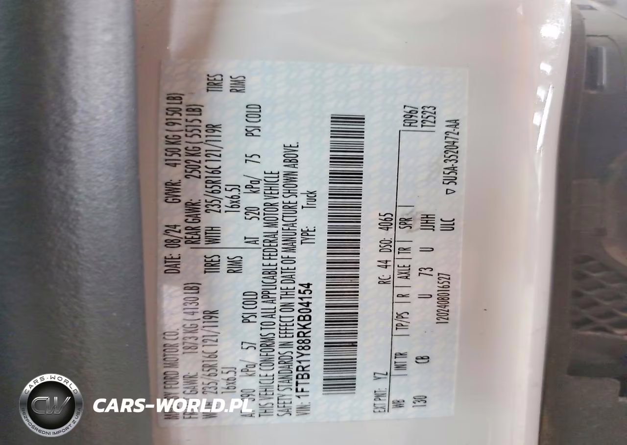 2024 Ford Transit 250 Delivery Van VIN:1FTBR1Y88RKB04154 - 13