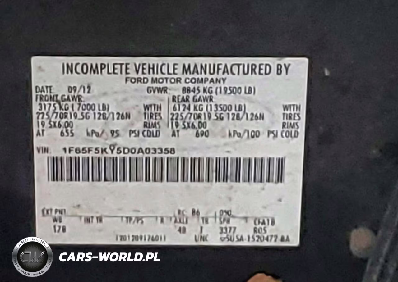 2013 Ford F59 Delivery Truck VIN:1F65F5KY5D0A03358 - 12