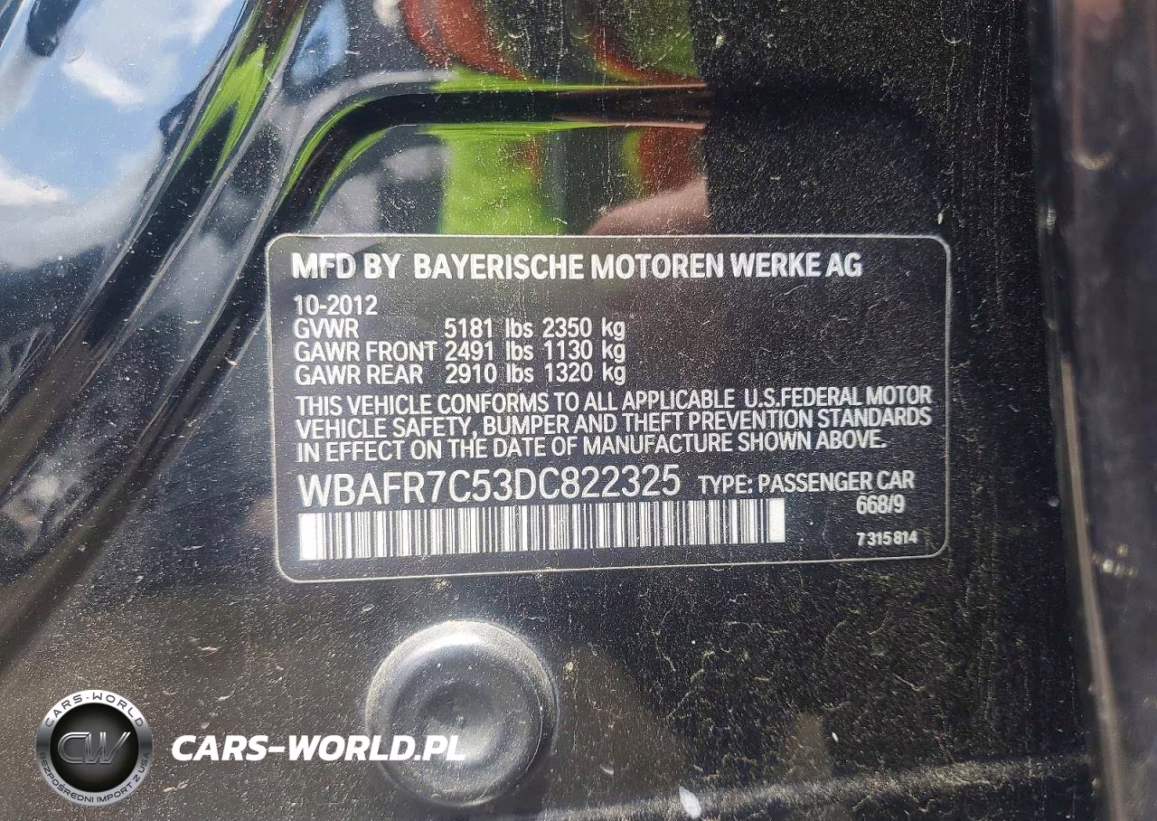2013 BMW 535 I VIN:WBAFR7C53DC822325 - 12