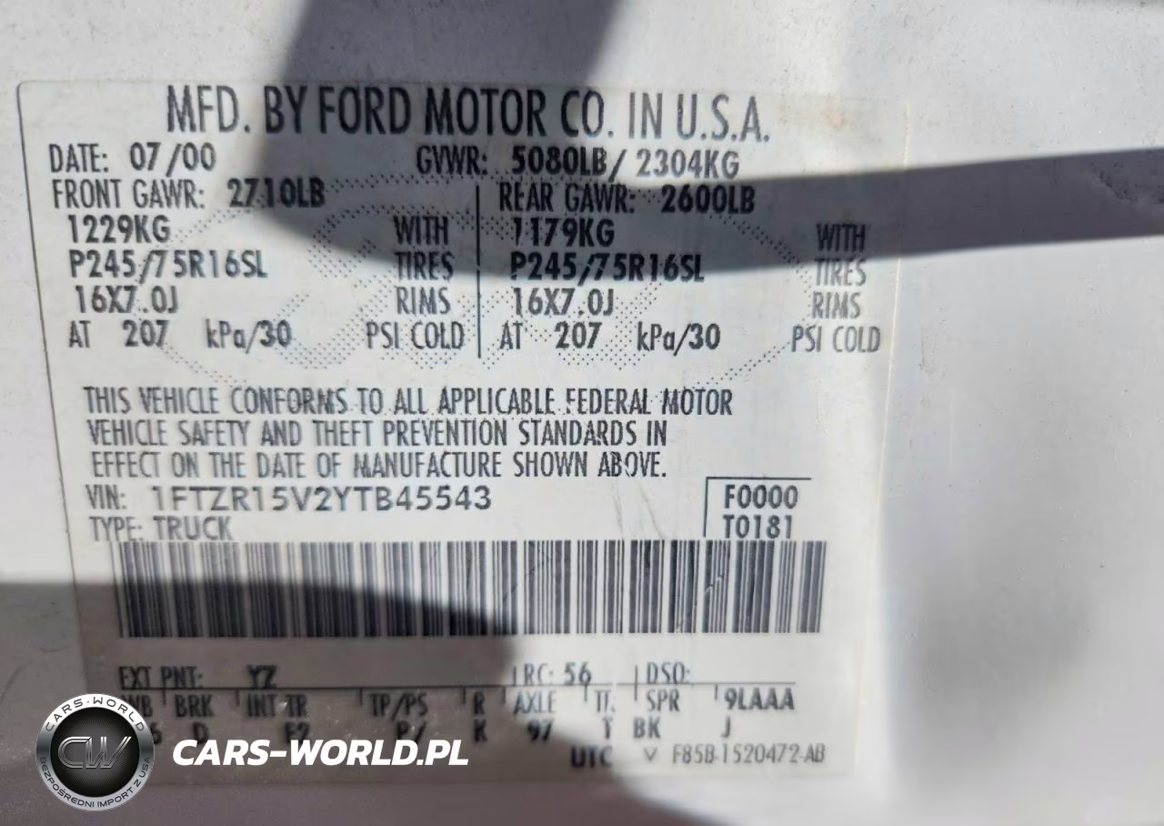 2000 Ford Ranger VIN:1FTZR15V2YTB45543 - 12