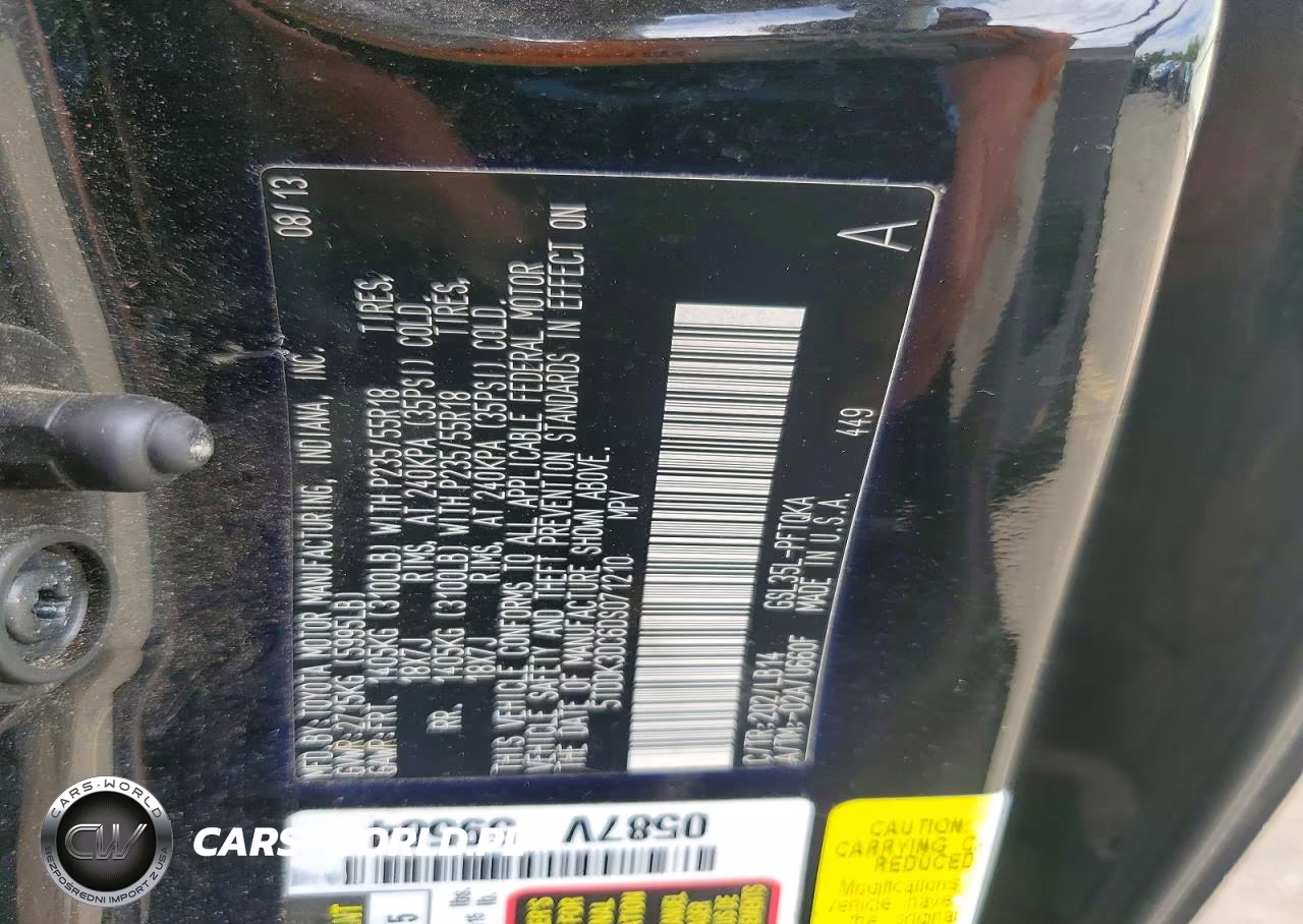 2013 Toyota Sienna Xle 7-Passenger VIN:5TDDK3DC6DS071210 - 13