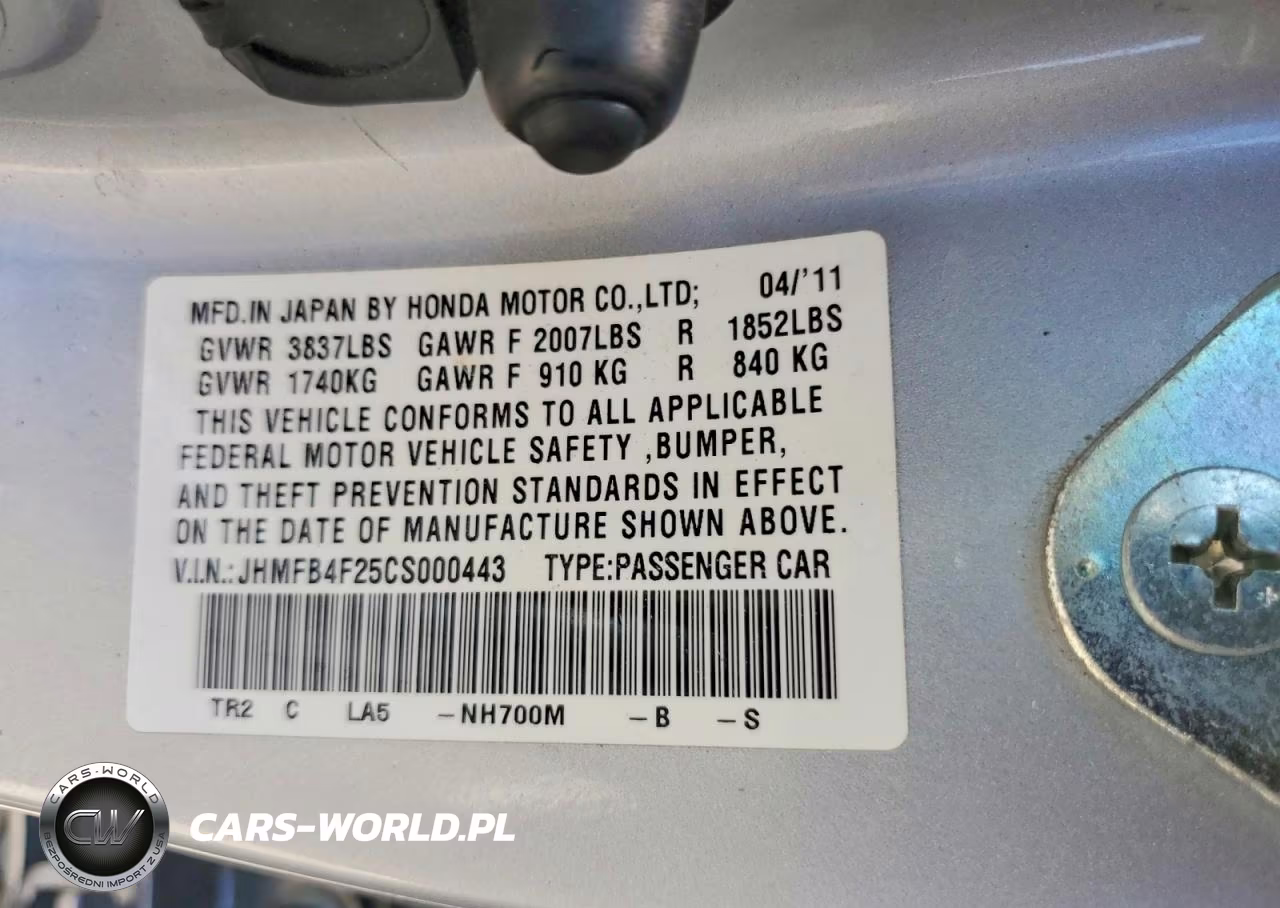 2012 Honda Civic Hybrid VIN:JHMFB4F25CS000443 - 13