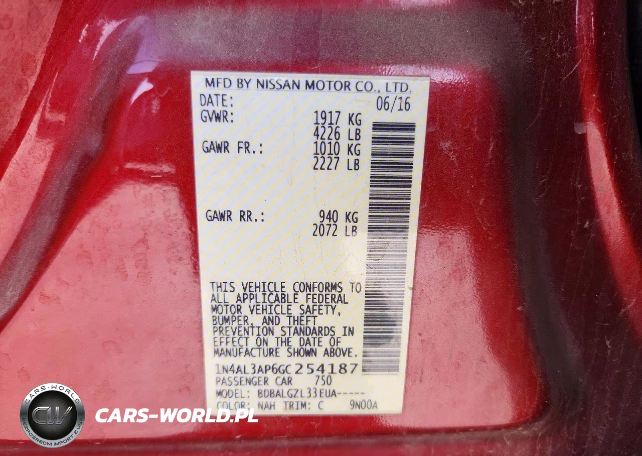 2016 Nissan Altima 2.5 S VIN:1N4AL3AP6GC254187 - 12