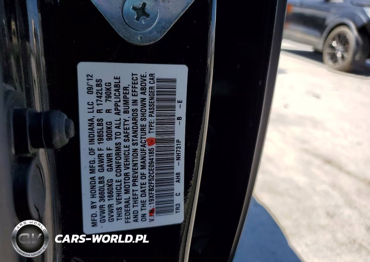 2012 Honda Civic Lx VIN:19XFB2F52CE094185 - 13