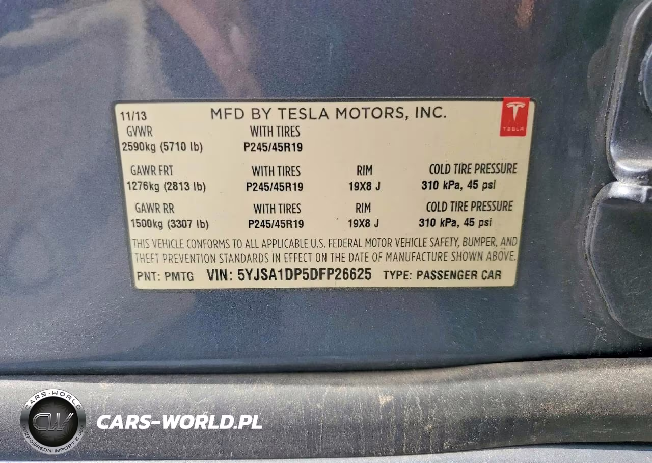 2013 Tesla Model S VIN:5YJSA1DP5DFP26625 - 12