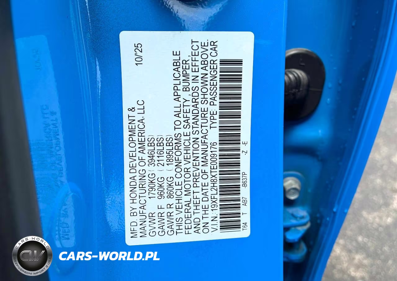 2026 Honda Civic Sport VIN:19XFL2H8XTE009176 - 10