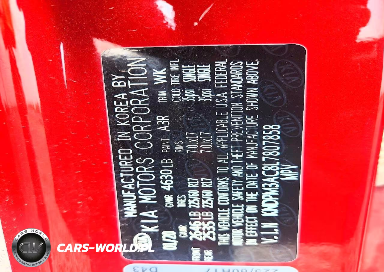 2020 Kia Sportage Lx VIN:KNDPM3AC8L7807858 - 12