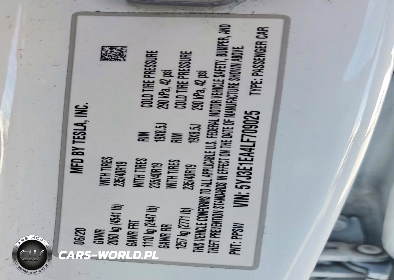 2020 Tesla Model 3 VIN:5YJ3E1EA4LF709025 - 12