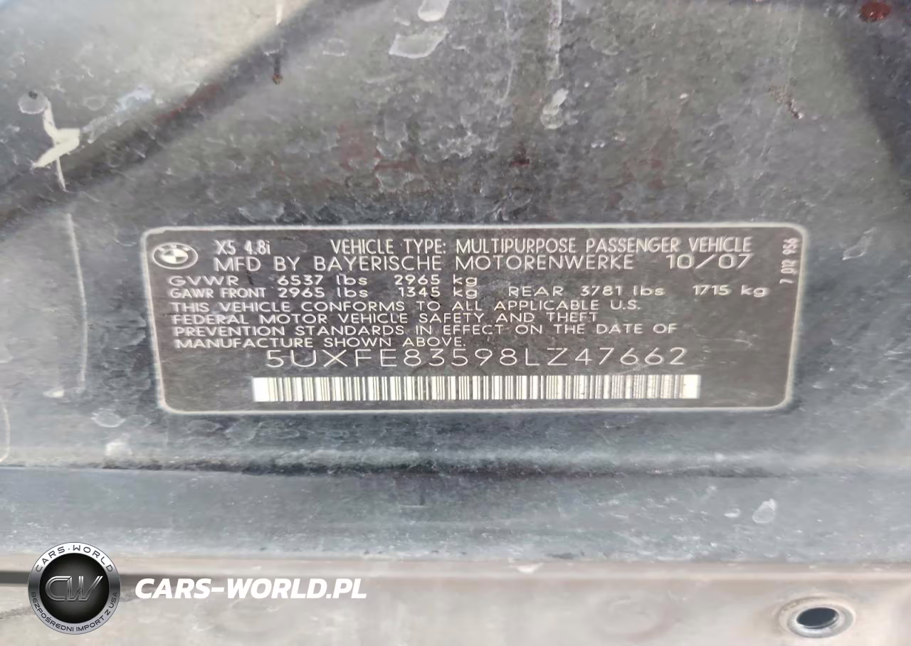 BMW X5 4.8I VIN:5UXFE83598LZ47662 - 13