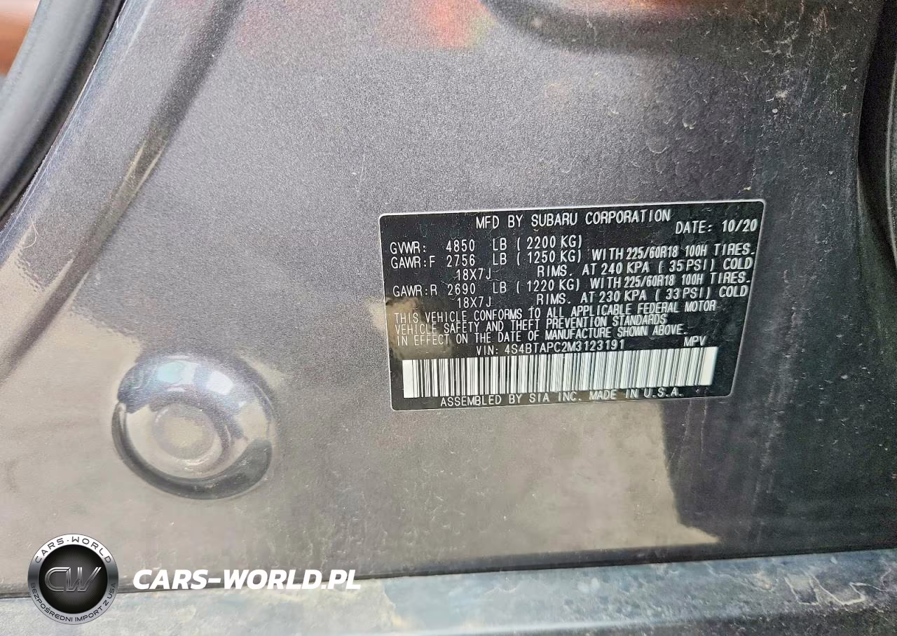 2021 Subaru Outback Touring VIN:4S4BTAPC2M3123191 - 12