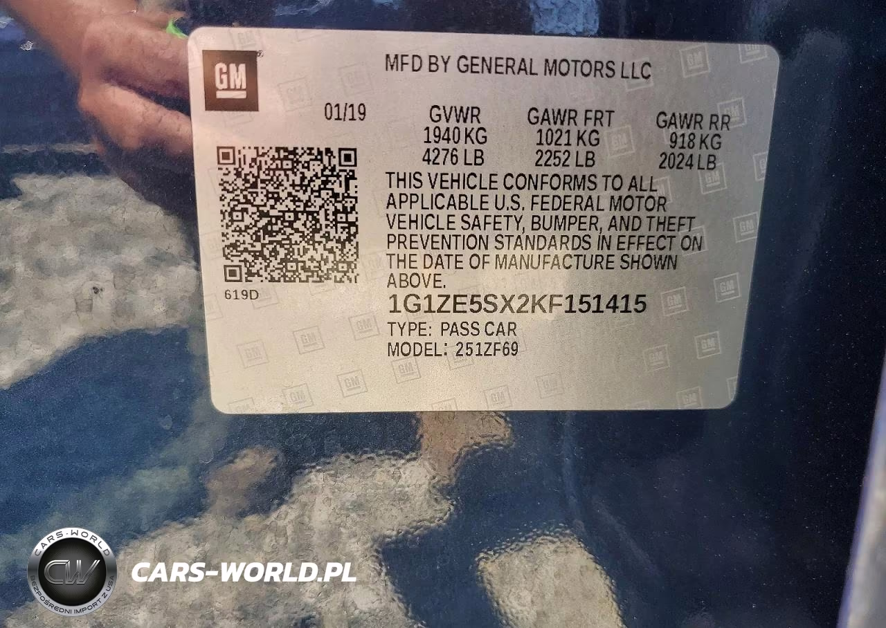 2019 Chevrolet Malibu Premier VIN:1G1ZE5SX2KF151415 - 12