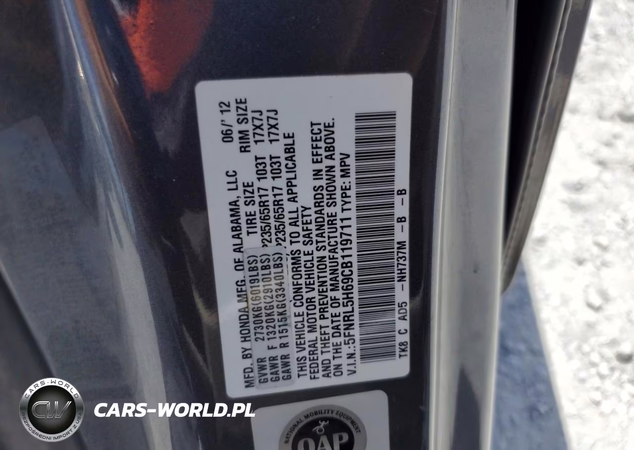2012 Honda Odyssey Exl VIN:5FNRL5H69CB119711 - 14