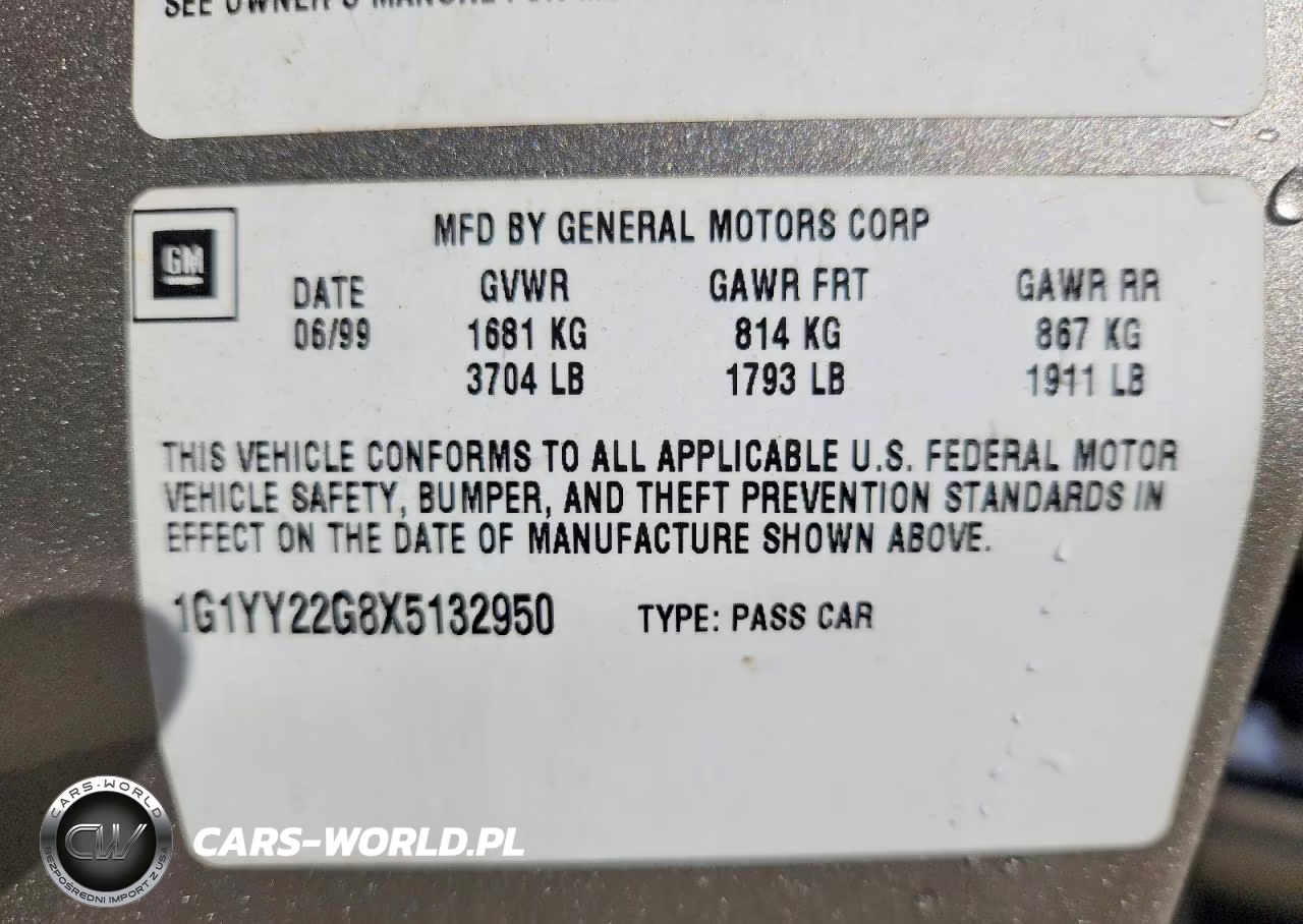 1999 Chevrolet Corvette VIN:1G1YY22G8X5132950 - 12