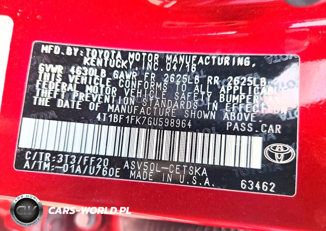 2016 Toyota Camry Se VIN:4T1BF1FK7GU598964 - 12