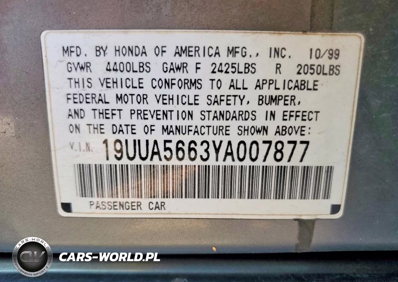 2000 Acura 3.2Tl VIN:19UUA5663YA007877 - 12
