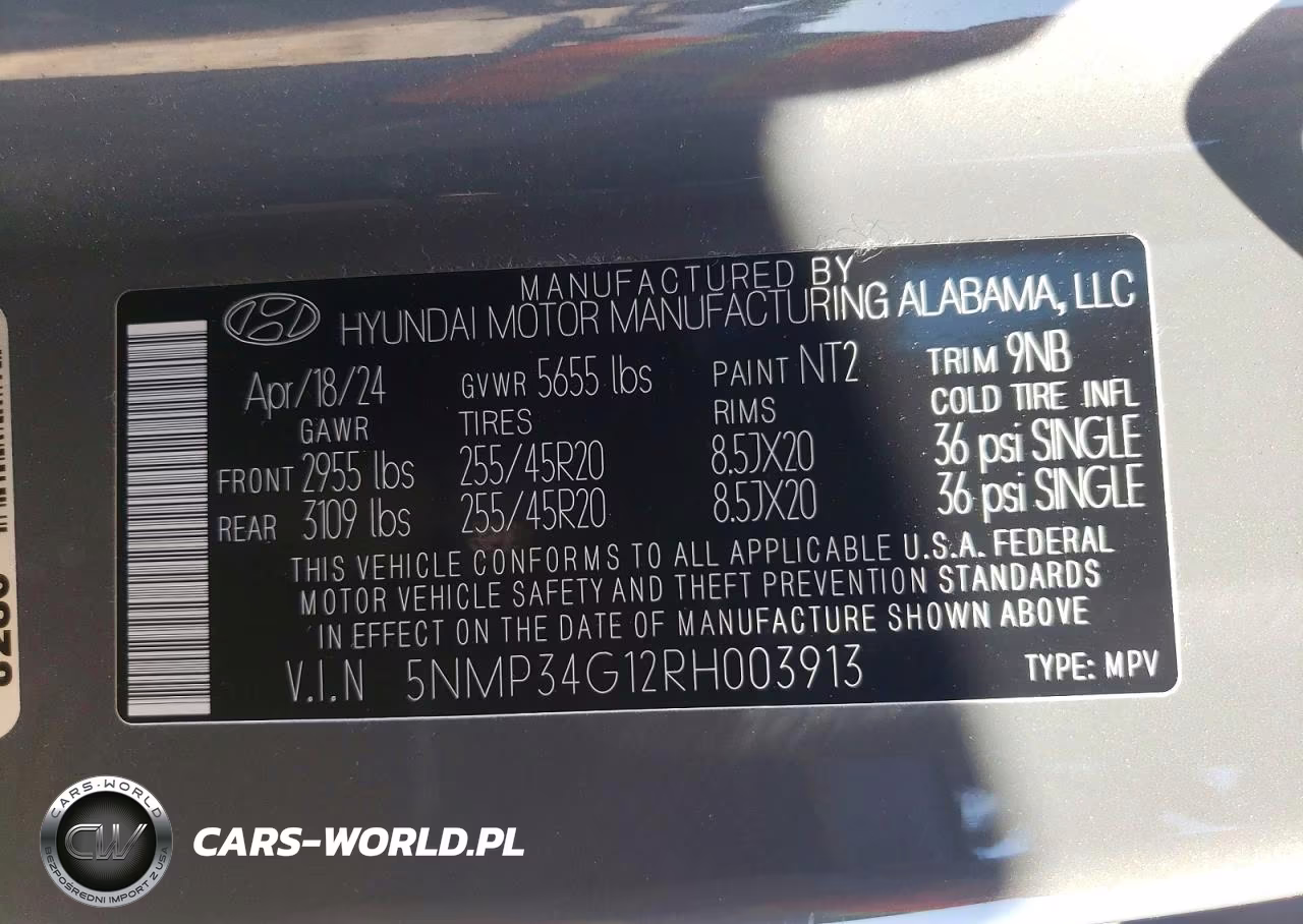2024 Hyundai Santa Fe Limited VIN:5NMP34G12RH003913 - 14