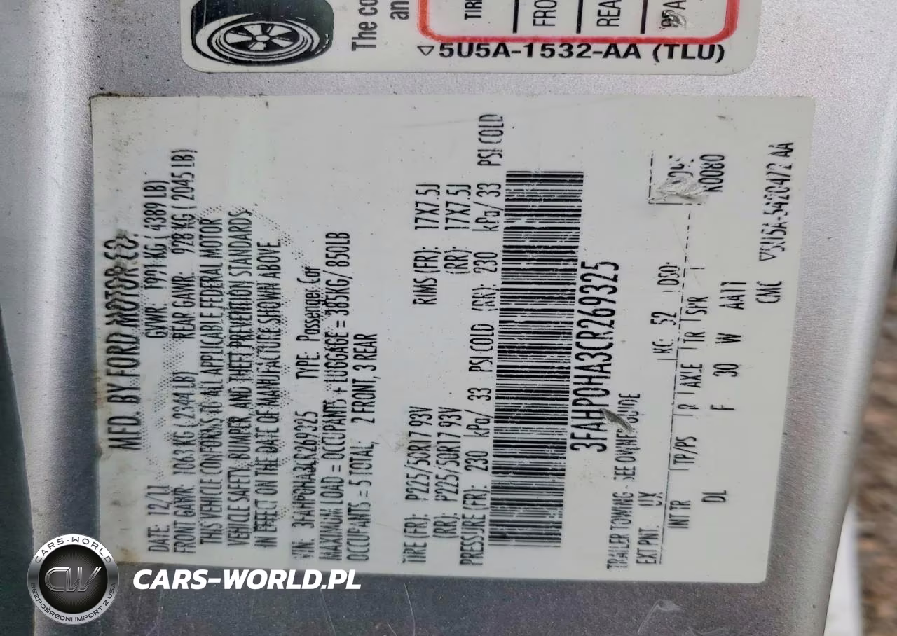 2012 Ford Fusion Se VIN:3FAHP0HA3CR269325 - 12